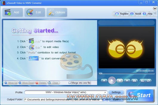 uSeesoft Video to WMV Converter