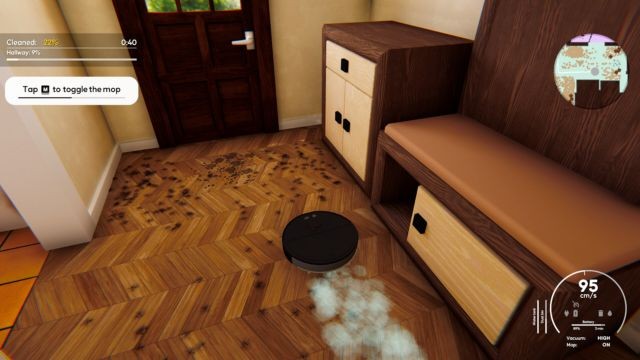 Điều khiển robot hút bụi di chuyển khắp nhà để dọn rác, lau chùi và sắp xếp đồ đạc