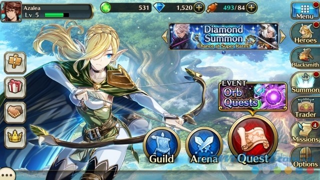 Giao diện game chiến thuật phong cách manga tuyệt đẹp