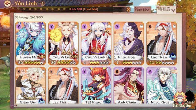 Bộ sưu tập yêu tinh trong Vân Mộng Tứ Thời Ca