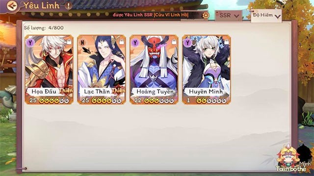 Sưu tập yêu tinh trong Vân Mộng Tứ Thời Ca
