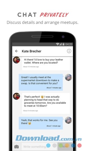 VarageSale cho Android hỗ trợ chat cá nhân