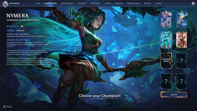 Game thủ có thể chọn giữa nhiều chiến binh khác nhau