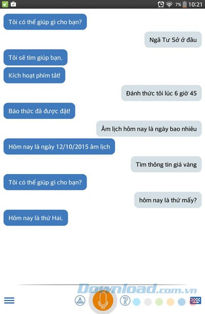 Giao diện chính của ứng dụng VAV cho Android