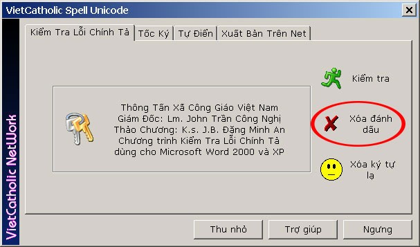 Xóa đánh dấu sau khi sửa lỗi chính tả hoàn tất
