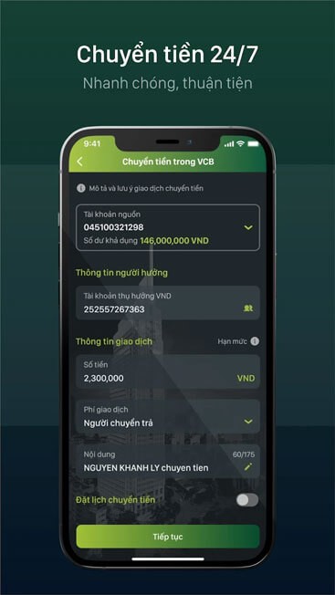 Chuyển tiền 24/7 nhanh chóng