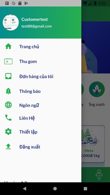 Giao diện cá nhân của ứng dụng