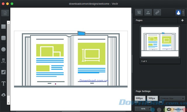 Giao diện của Vectr