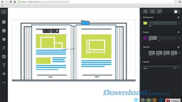 Giao diện ứng dụng Vectr Online