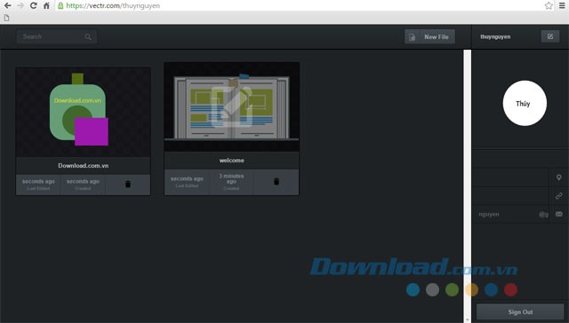 Trang chủ của ứng dụng