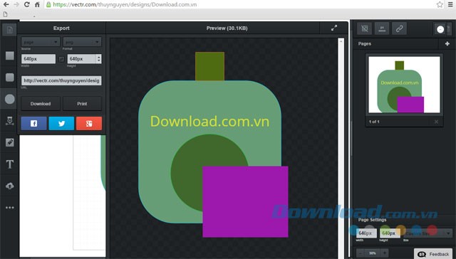 Lựa chọn xuất file của ứng dụng