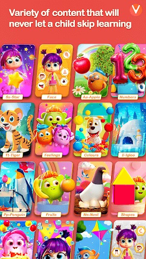 Vedantu có rất nhiều nội dung thú vị, hấp dẫn trẻ em