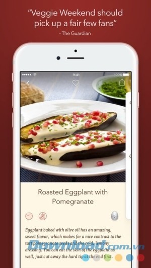 Veggie Weekend cho iOS gợi ý món ngon cuối tuần