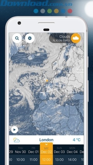Xem lượng mây che phủ