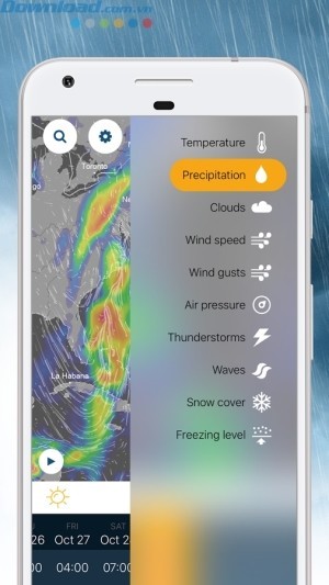 Xem chi tiết mọi dữ kiện thời tiết
