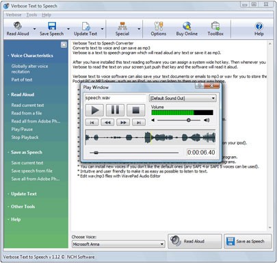 Verbose Text to Speech