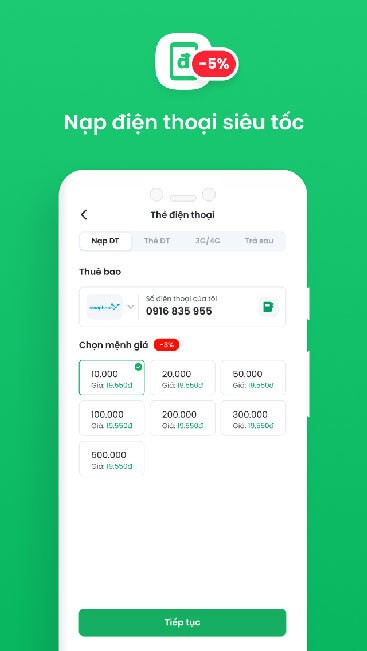 Nập điện thoại siêu tốc