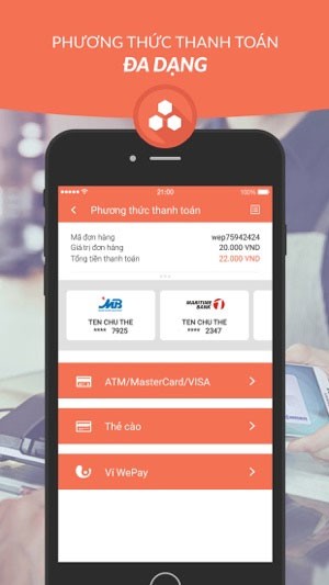 Giao diện ví điện tử WePay