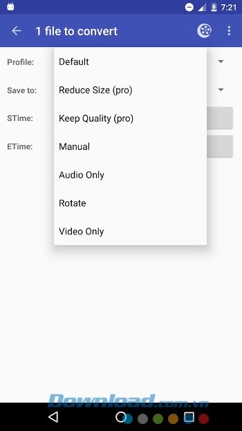 Các tùy chọn hữu ích của Video Converter
