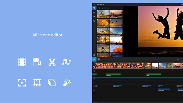 Video Editor 10 cung cấp loạt tính năng sửa video, làm phim ngắn và tạo video ảnh chuyên nghiệp