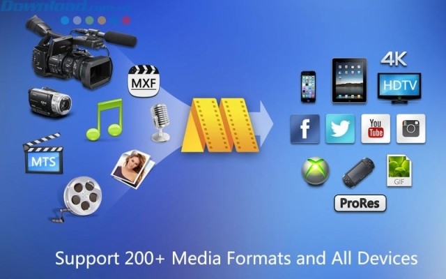 Hỗ trợ hơn 200 định dạng media và trên tất cả các thiết bị