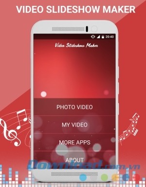Giao diện Video Slideshow Maker cho Android