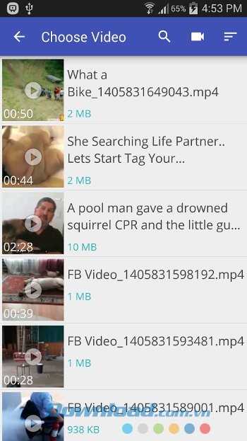 Thư viện video của Video to MP3 Converter