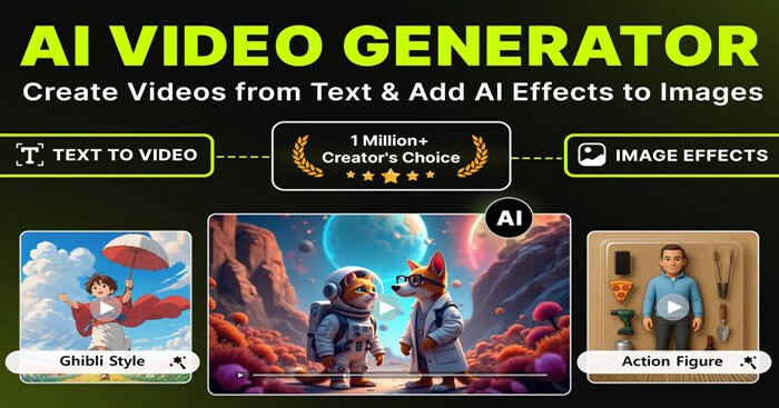 AI VideoGen cho phép bạn tạo video từ văn bản và thêm các hiệu ứng AI vào hình ảnh