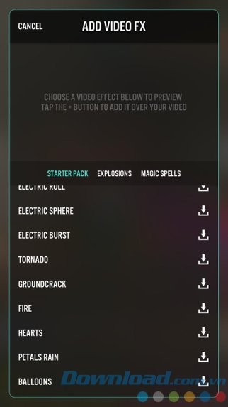 Áp dụng hiệu ứng video