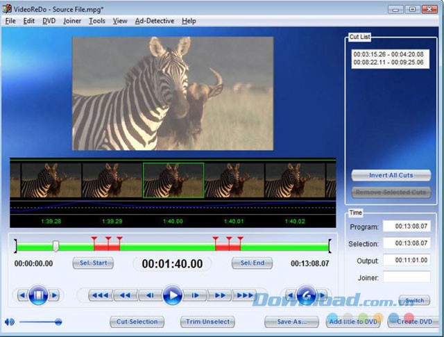 Giao diện phần mềm VideoReDo TVSuite