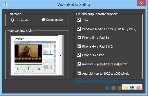 Lựa chọn cài đặt Setup