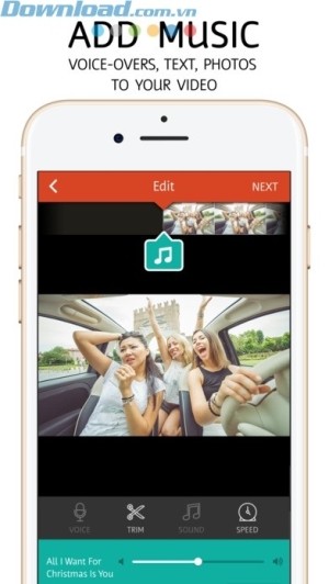 thêm nhạc, câu nói, text hay ảnh vào video