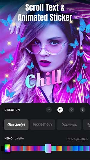 Text và sticker đa dạng