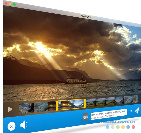 Giao diện phần mềm VideoTweet cho Mac