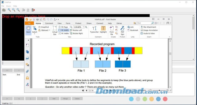 Vào phần Help để xem hướng dẫn sử dụng phần mềm chỉnh sửa video VidePub cho máy tính