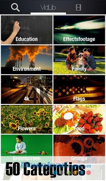 VidLib gồm nhiều chủ đề video khác nhau