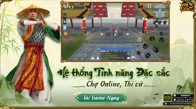 Hệ thống tính năng đặc sắc, chợ online, thi cử