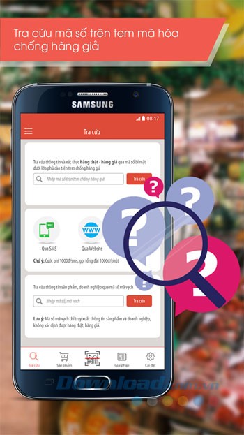 Tra cứu mã số trên tem mã hóa chống hàng giả