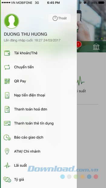 Danh mục chính của Vietcombank