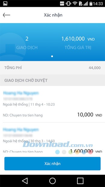 Xác nhận giao dịch