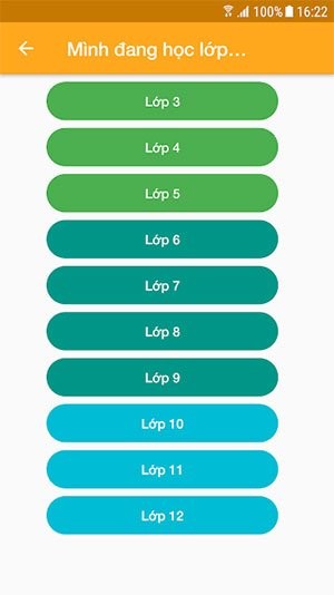 Chọn lớp học trên Vietjack cho iPhone