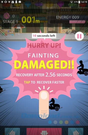 Nhấn vào màn hình liên tiếp để hồi sinh nhân vật