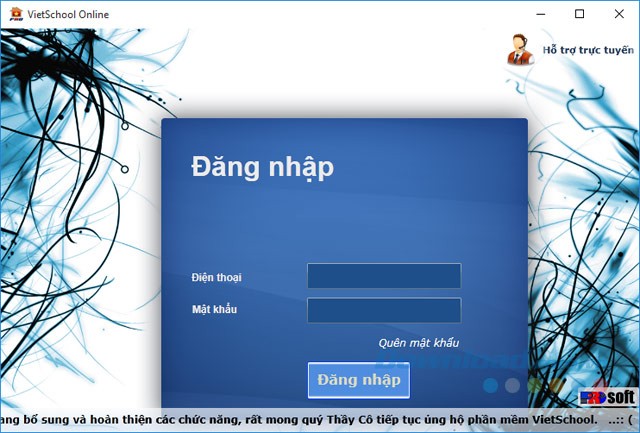 Giao diện đăng nhập VietSchool