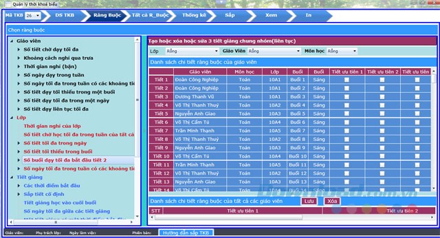 Quản lý thời khóa biểu