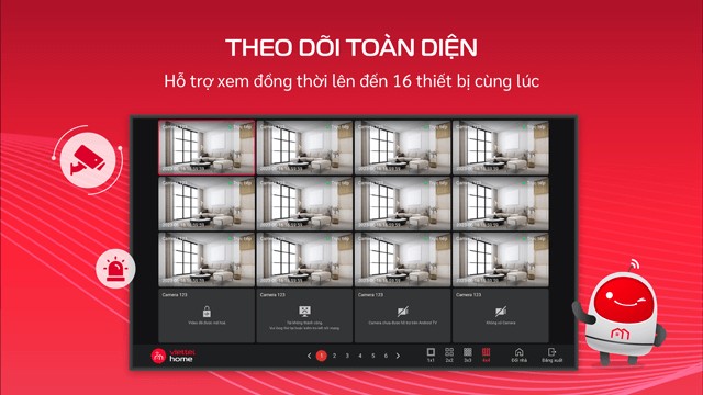 Hỗ trợ xem đồng thời đến 16 thiết bị cùng lúc
