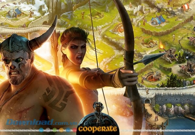 Liên kết cùng bạn bè để đánh bại Clan khác trong game Vikings: War of Clans