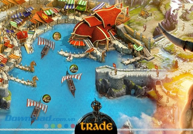 Trao đổi tài nguyên với các đối thủ khác trong game Vikings: War of Clans