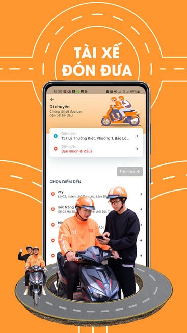 Tài xế đón đưa