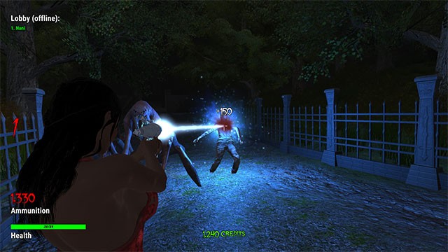 Nỗ lực sống sót càng lâu càng tốt thông qua các màn bắn súng diệt zombie trong ngôi làng ma