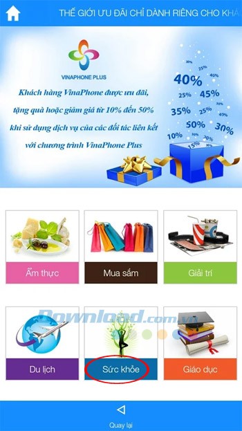 Danh mục ưu đãi của VinaPhone Plus